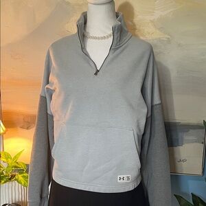 Under Armour Women's Light Gray Quarter-Zip Sweater